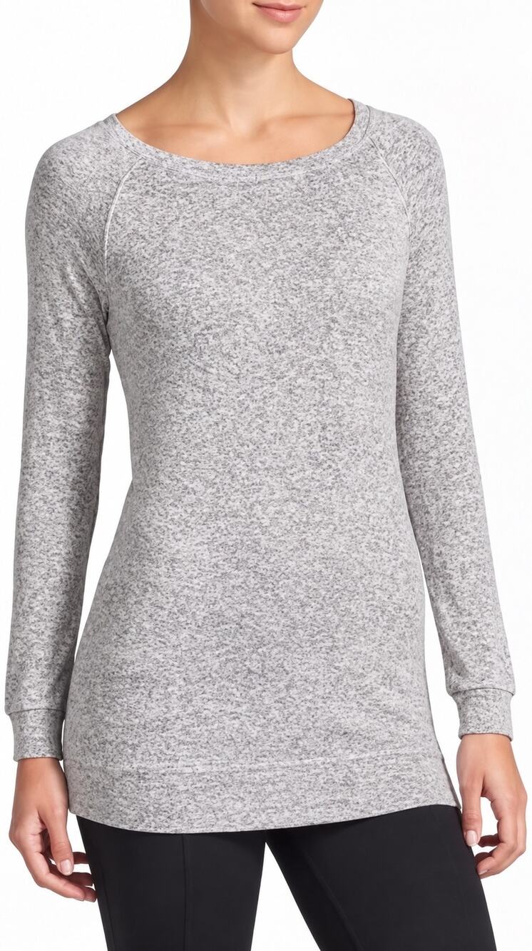 Athleta Women’s Luxe Pose Long Sleeve Tunic Marled Gray XXS
